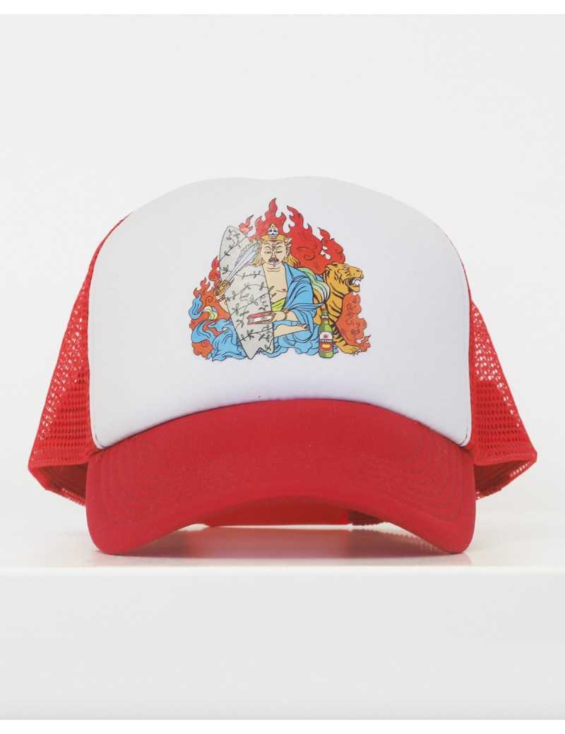 Casquette Bouddha Surf Rouge Blanche