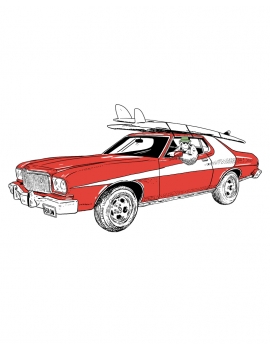 T-shirt homme tee serie TV voiture starsky et hutch