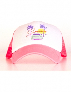 Casquette Summer rose/blanc