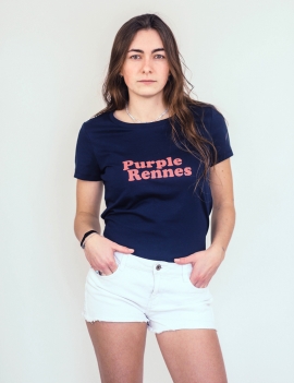 t-shirt purple rennes navy femme