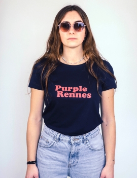 t-shirt purple rennes navy femme
