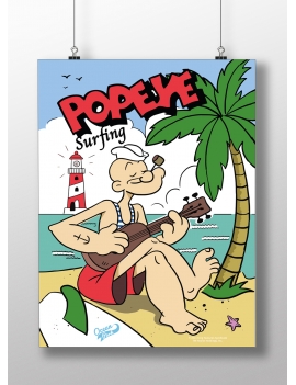 Affiche Popeye Surfing