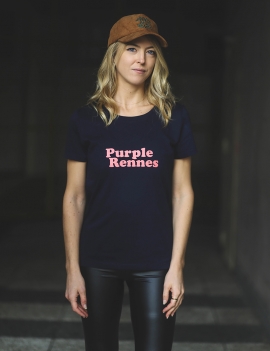 t-shirt purple rennes navy femme