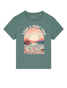 T-shirt Surf Trip Vert femme