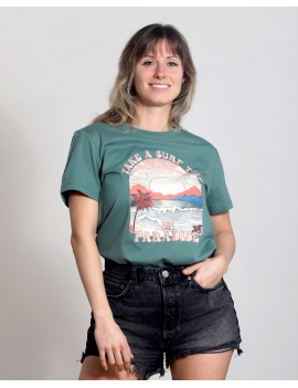 T-shirt Surf Trip Vert femme