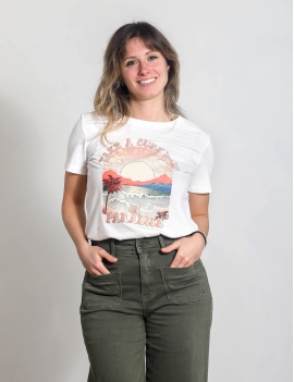 T-shirt Surf Trip Blanc femme
