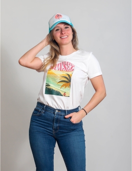 T-shirt Sunset Blanc femme