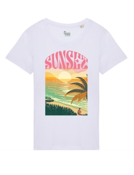 T-shirt Sunset Blanc femme
