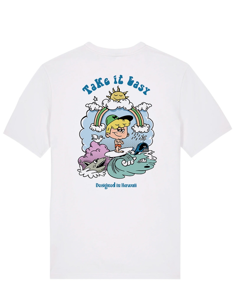 T-shirt Take it Easy white homme