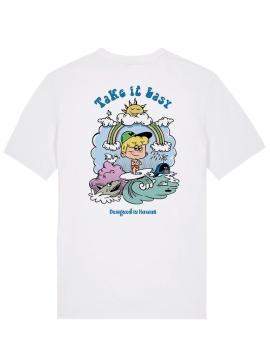 T-shirt Take it Easy white homme