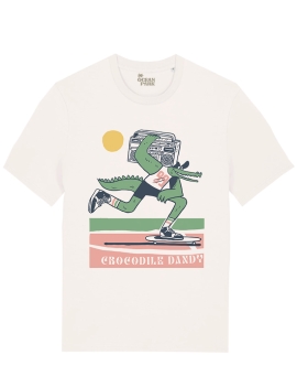 T-shirt Crocodile Dandy blanc cassé homme