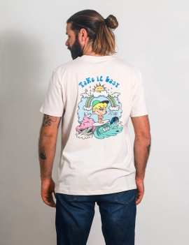T-shirt Take it Easy white homme